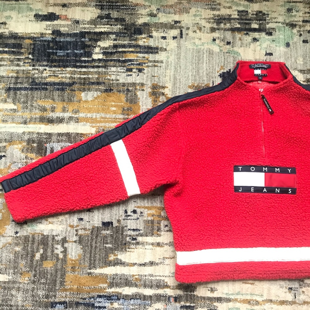 Tommy Hilfiger Sherpa cropped sweater size L - Picture 3 of 6